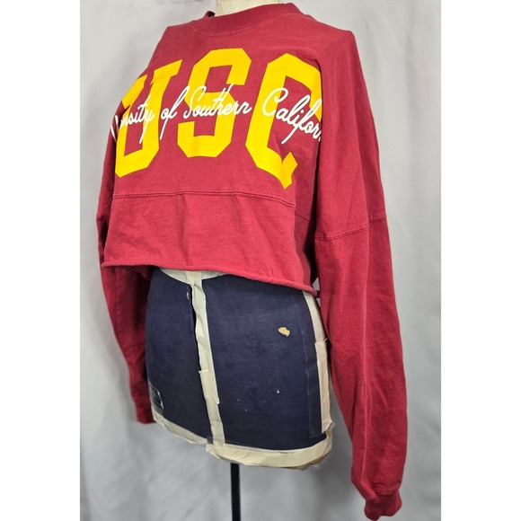 USC Spirit Jersey Cropped Sweatshirt Small University of Southern California - Picture 1 of 10